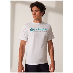 Columbia 9120531100_CS0311 Beyaz Erkek O Yaka Baskılı T-Shirt