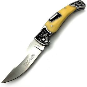 Columbia Company A-3209-D Geyik İşlemeli Sarı Çakı