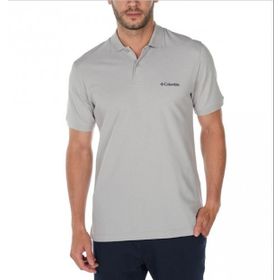 Columbia CS0214 Gri Polo Yaka Kısa Kol StandartKalıp Baskılı Erkek Tişört