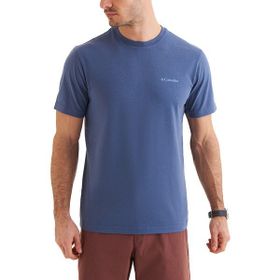 Columbia CS0282-480 Mavi Csc Basic Slogo Brushed Erkek Kısa Kollu Outdoor T-Shirt