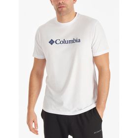 Columbia CS0287 CSC M BASIC BIG LOGO BRUSHED O Yaka Baskılı Beyaz Erkek T-shirt