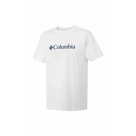 Columbia CS0287 CSC M BASIC BIG LOGO BRUSHED O Yaka Baskılı Beyaz Erkek T-shirt