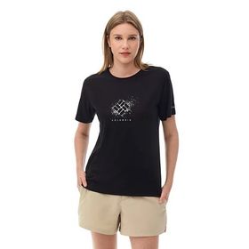 Columbia CS0490 Csc W Splattered SS Tee Siyah Kadın Yuvarlak Yaka Tişört