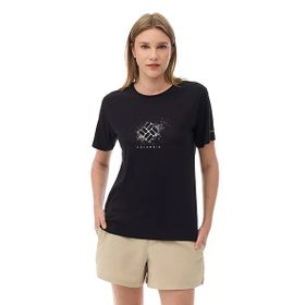 Columbia CS0490 Csc W Splattered SS Tee Siyah Kadın Yuvarlak Yaka Tişört
