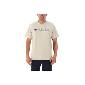 Columbia CSC Retro Logo Bej Kısa Kollu Erkek T-shirt