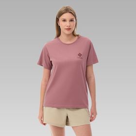 Columbia Csc Stacked Mini Gem Logo Kırmızı Kısa Kollu Kadın T-shirt