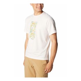 Columbia Mens Sun Trek Graphic Beyaz Kısa Kollu Erkek T-shirt