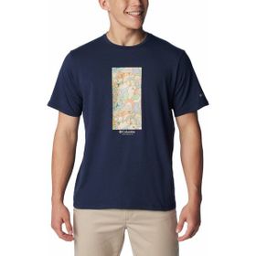 Columbia Mens Sun Trek Graphic Lacivert Kısa Kollu Erkek T-shirt