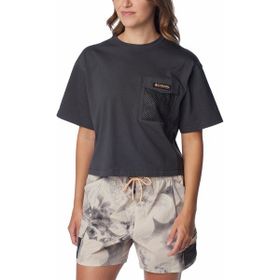 Columbia Painted Peak Knit Cropped Top Koyu Gri Kısa Kollu Kadın T-shirt
