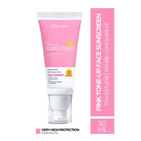 Columbia Pink Tone-Up Face SPF50 50 ML Cilt Aydınlatıcı Ton Eşitleyici Pembe Yüz Güneş Kremi
