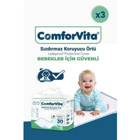 Comforvita 60x90 cm 30'lu 3 Adet Bebek Alt Değiştirme Örtüsü