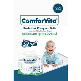 Comforvita 60x90 cm 30'lu 4 Adet Bebek Alt Değiştirme Örtüsü