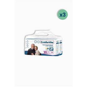 Comforvita Tekstil Yüzeyli Belbantlı 30'lu 3 Adet XLarge Hasta Bezi