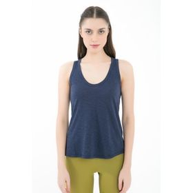 Comm-Ci Rochel V Yaka Kolsuz Örme Lacivert Kadın T-shirt