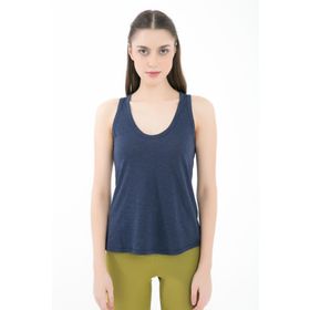 Comm-Ci Rochel V Yaka Kolsuz Örme Lacivert Kadın T-shirt