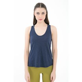 Comm-Ci Rochel V Yaka Kolsuz Örme Lacivert Kadın T-shirt