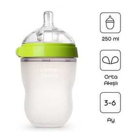 Comotomo 250 ml 3-6 Ay Yeşil Antikolik Silikon Biberon