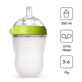 Comotomo 250 ml 3-6 Ay Yeşil Antikolik Silikon Biberon