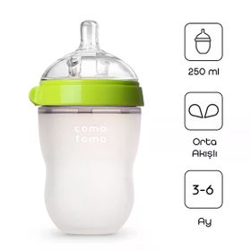 Comotomo 250 ml 3-6 Ay Yeşil Antikolik Silikon Biberon