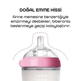 Comotomo 250 ml Antikolik 3-6 Ay Pembe Silikon Biberon