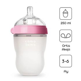 Comotomo 250 ml Antikolik 3-6 Ay Pembe Silikon Biberon