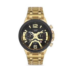 Comwatch 3007-GGBG Çelik Kordon Analog Cronolu Kol Saati