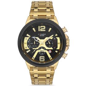 Comwatch 3007-GGBG Çelik Kordon Analog Cronolu Kol Saati