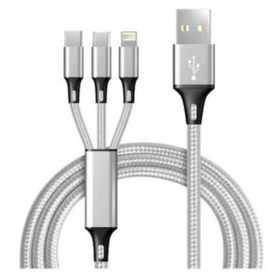 Concord 2.4 A 120 cm 3 Çıkışlı Mikro Usb Lightning Type-C Kablo