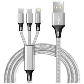 Concord 2.4 A 120 cm 3 Çıkışlı Mikro Usb Lightning Type-C Kablo