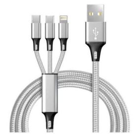 Concord 2.4 A 120 cm 3 Çıkışlı Mikro Usb Lightning Type-C Kablo