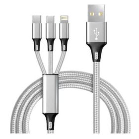 Concord 2.4 A 120 cm 3 Çıkışlı Mikro Usb Lightning Type-C Kablo