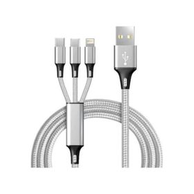 Concord 2.4 A 120 cm 3 Çıkışlı Mikro Usb Lightning Type-C Kablo