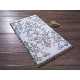Confetti Shabby Damask 57x100-50x57 cm Gri Banyo Halısı
