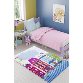 Confetti Sweet Home Oymalı Pembe 100x150 cm Çocuk Halısı