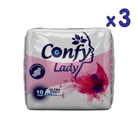 Confy Lady 10 Adet 3 Paket Normal Maxi Hijyenik Ped
