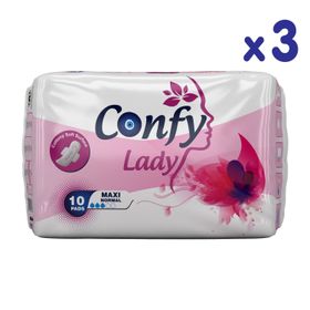 Confy Lady 10 Adet 3 Paket Normal Maxi Hijyenik Ped