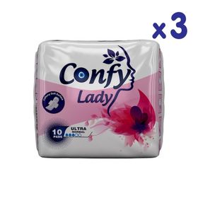 Confy Lady 10 Adet 3 Paket Normal Maxi Hijyenik Ped