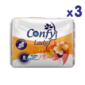 Confy Lady 8 Adet 3 Paket Extralong Maxi Hijyenik Ped