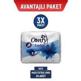 Confy Lady 8 Adet 3 Paket Extralong Maxi Hijyenik Ped