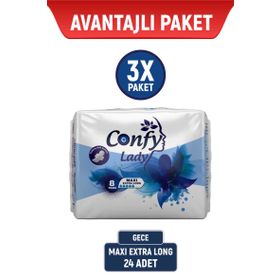 Confy Lady 8 Adet 3 Paket Extralong Maxi Hijyenik Ped