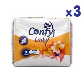 Confy Lady 9 Adet 3 Paket Long Maxi Hijyenik Ped