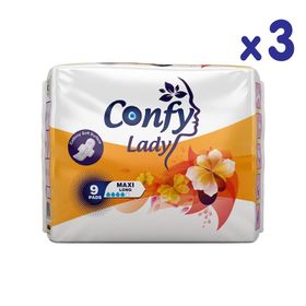 Confy Lady 9 Adet 3 Paket Long Maxi Hijyenik Ped