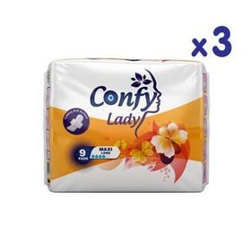 Confy Lady 9 Adet 3 Paket Long Maxi Hijyenik Ped