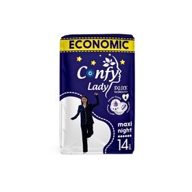 Confy Lady Maxi Gece 6 Damlalı 14 Adet Hijyenik Ped
