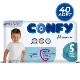 Confy Premium No:5 Junior 40 Adet Bebek Bezi