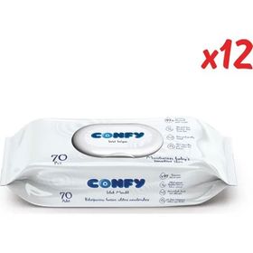 Confy Premium Soft Care 70 Adet 12 Paket 840 Yaprak Islak Mendil