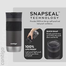 Contigo Byron Pro Snapseal 470 ml Antrasit 2'li Paket Termos Bardak