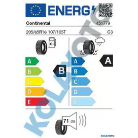 Continental 205/65 R16C 107/105T VanContact A/S Ultra Dört Mevsim Lastiği