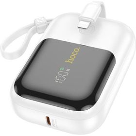 Coofbe Dijital Göstergeli Dahili Type-C Kablolu Iphone Kablolu 22.5W+PD20W 10000 mAh Beyaz Powerbank