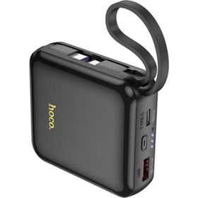 Coofbe LED Göstergeli Dahili Type-C Kablolu Iphone Kablolu 22.5W+PD20W 10.000 mAh Siyah Powerbank